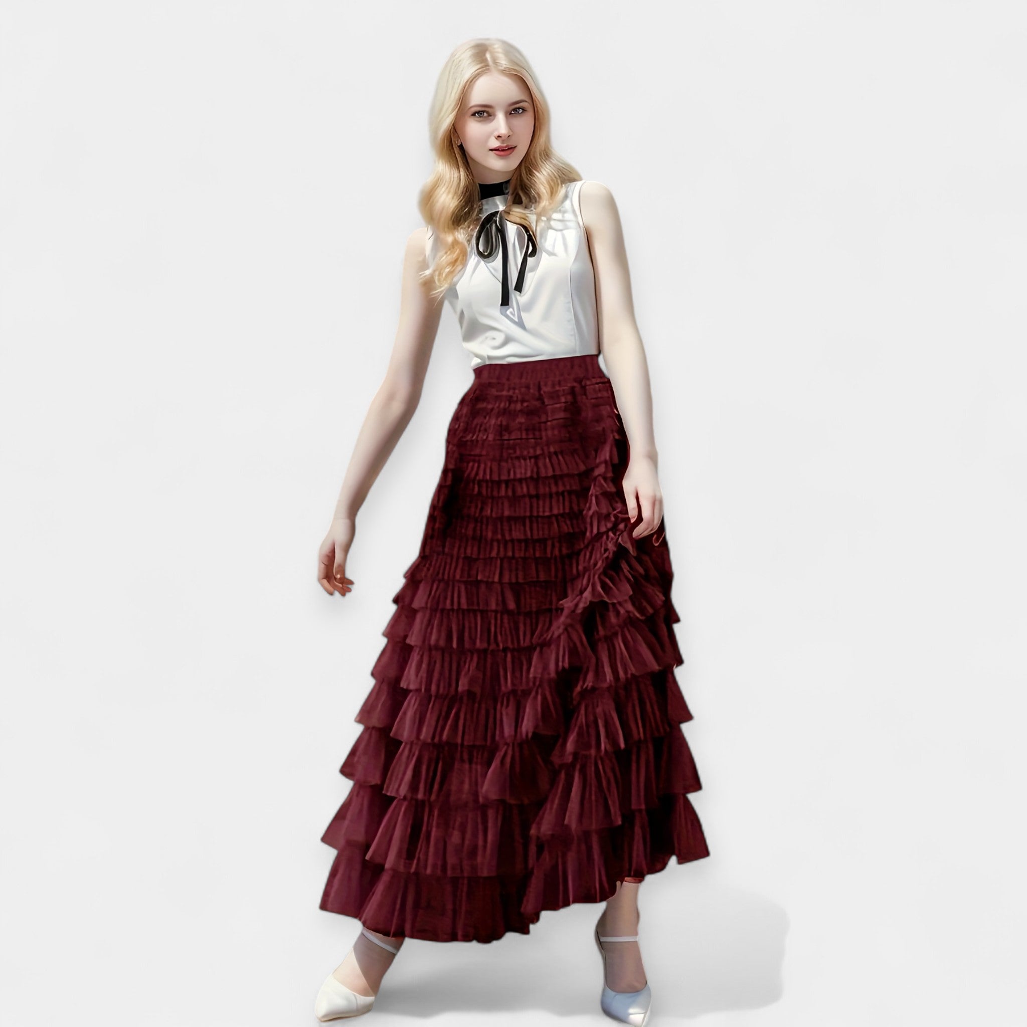 Elegant tulle skirt with decorative details