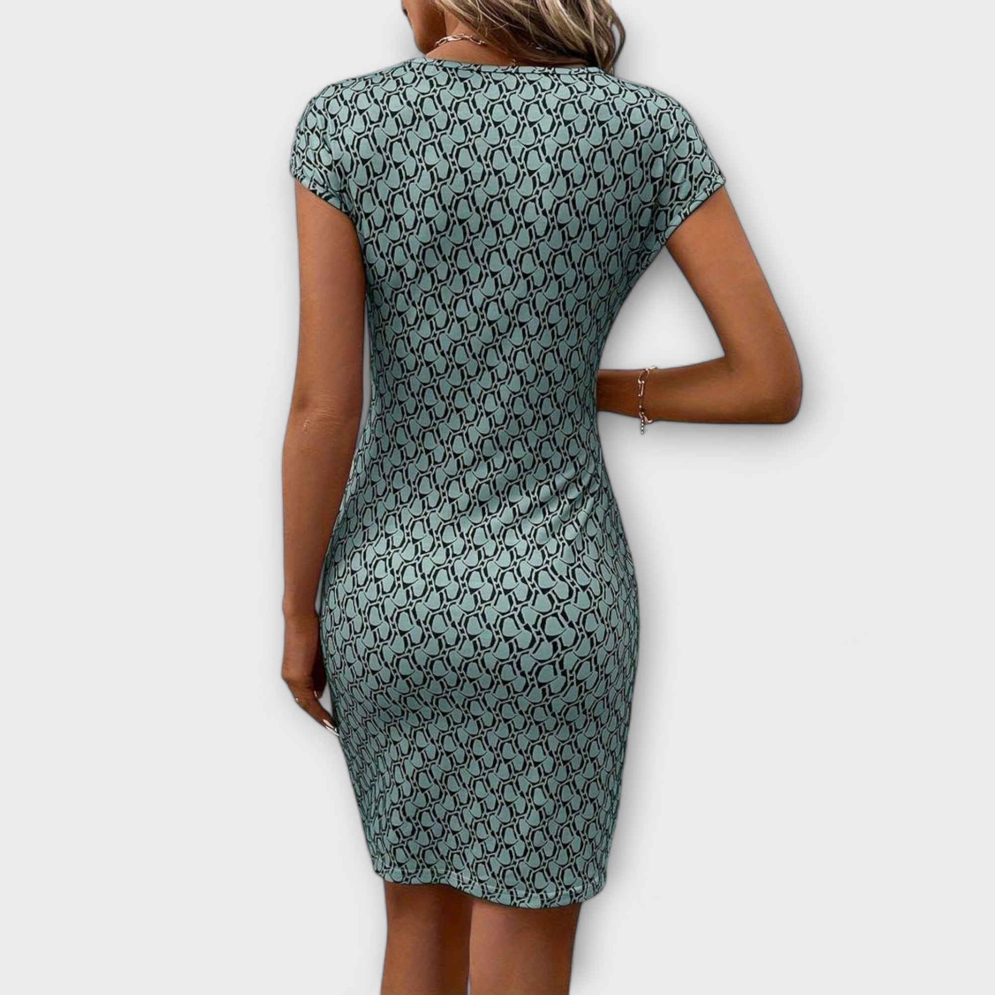 Emma - Short tulip dress with engineered print