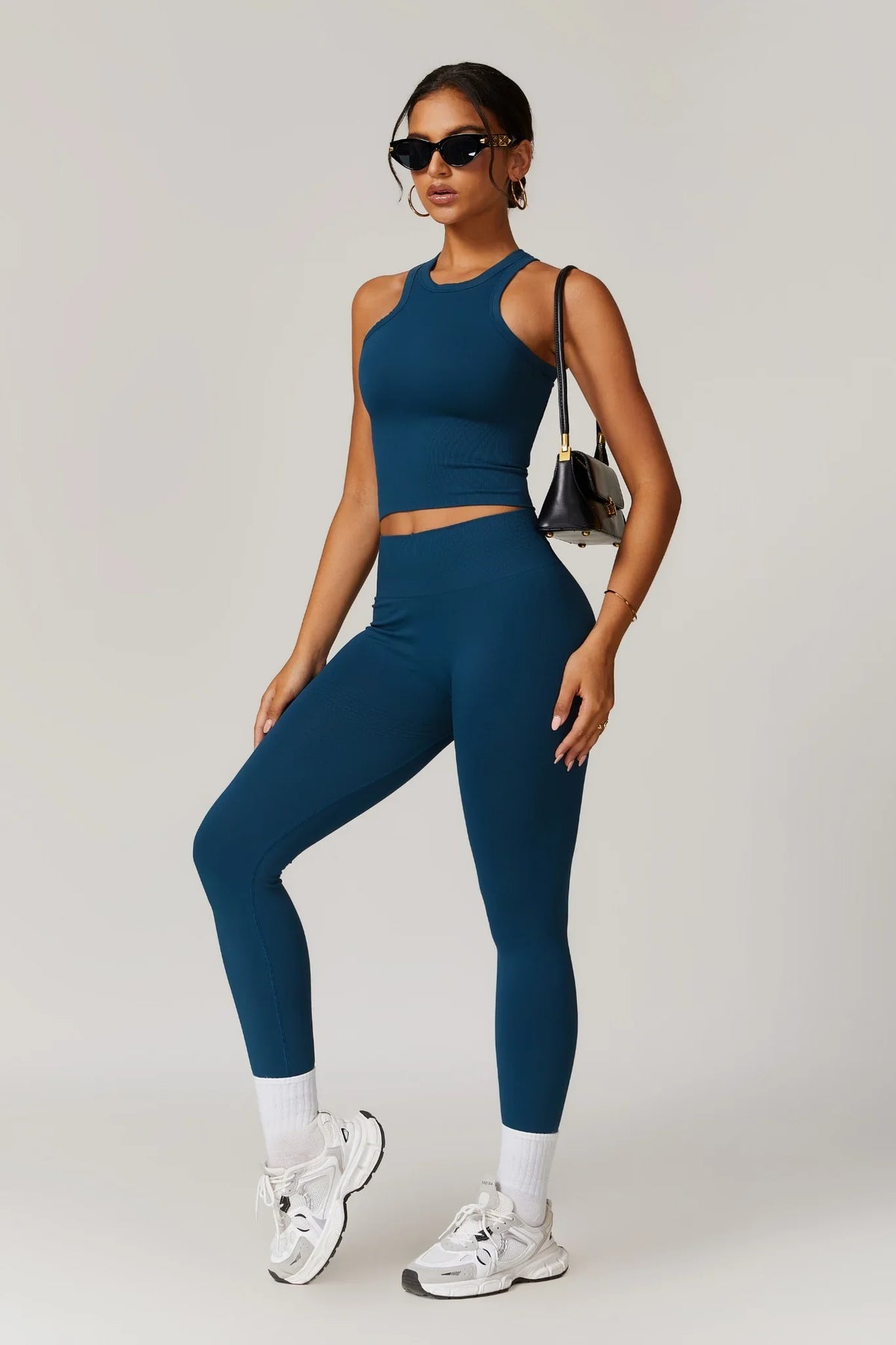 Chloe – Magas Derekú Leggings (Királykék)