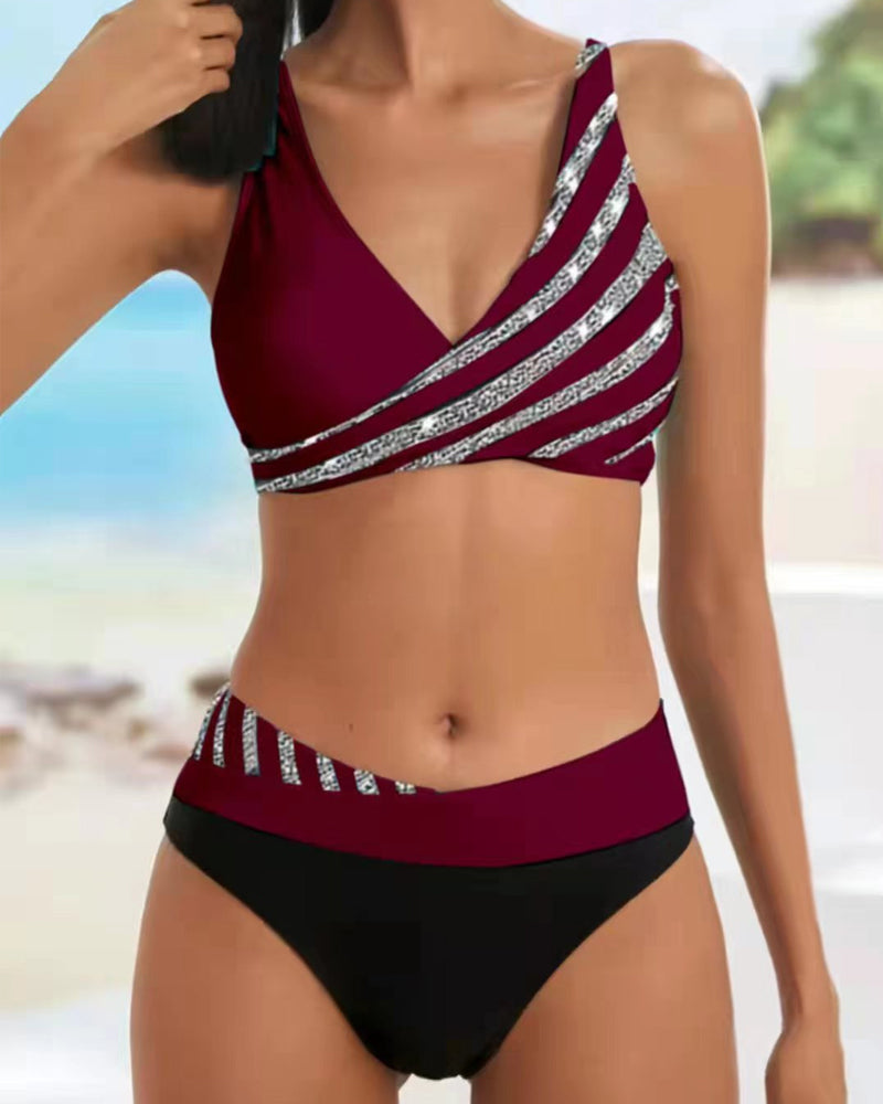 Mona – Warm-toned patterned bikini