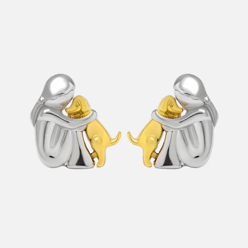 Silver and Gold Two-Tone Huggie Earrings