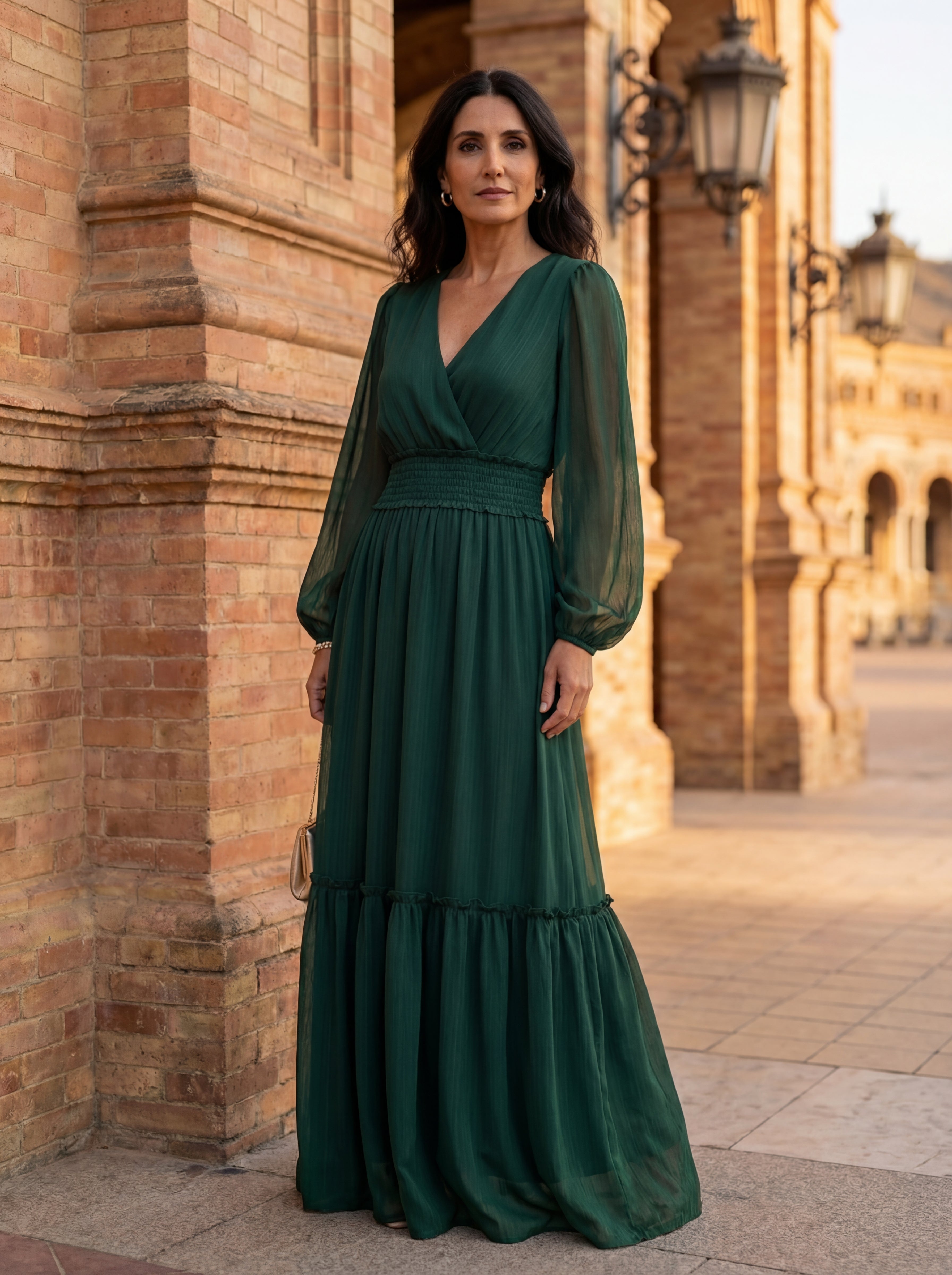 Maria – Chiffon dress V-neck
