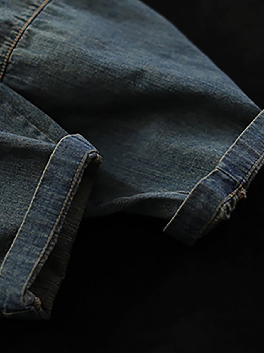 Vintage Laza Szabású Foszlatott Farmernadrág Gumis Derékkal | Plus Size
