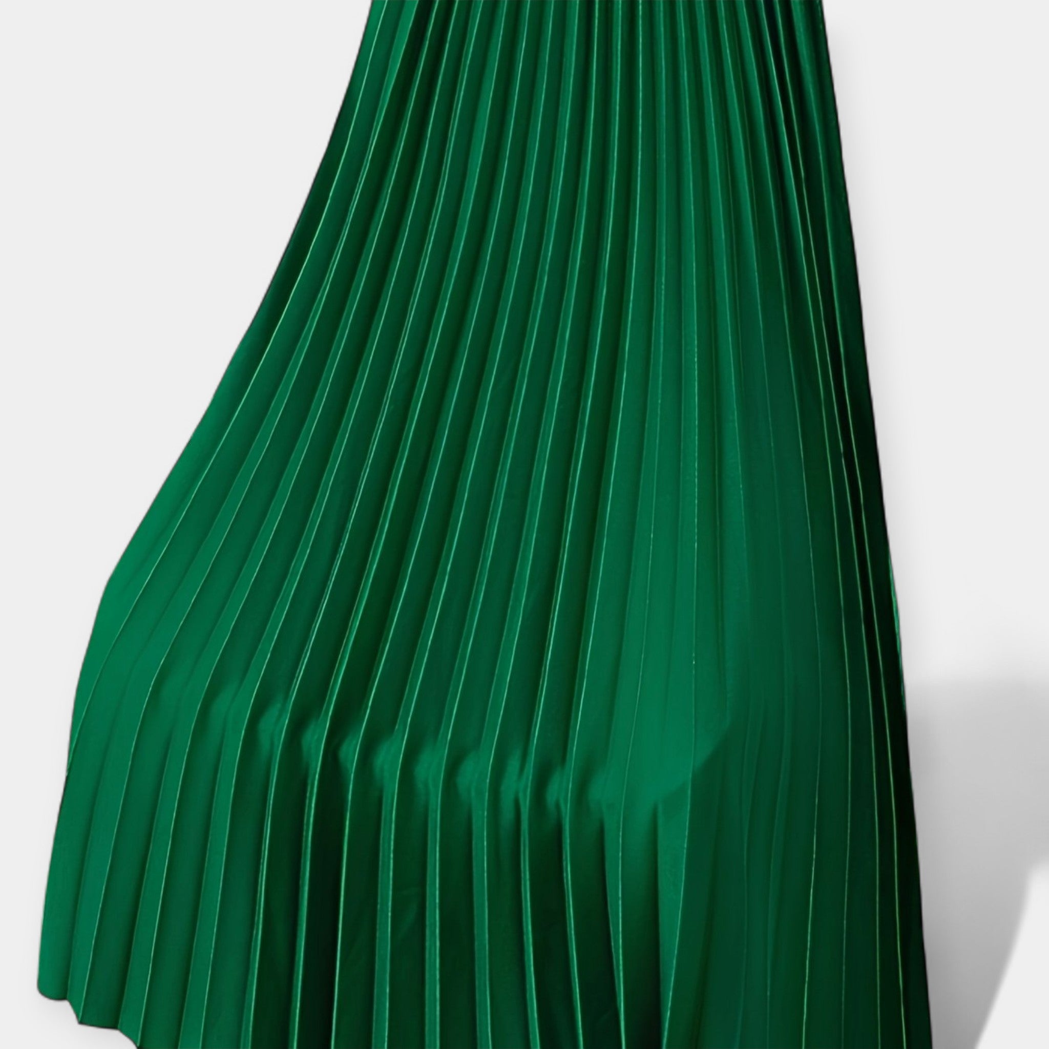 Long pleated silk skirt
