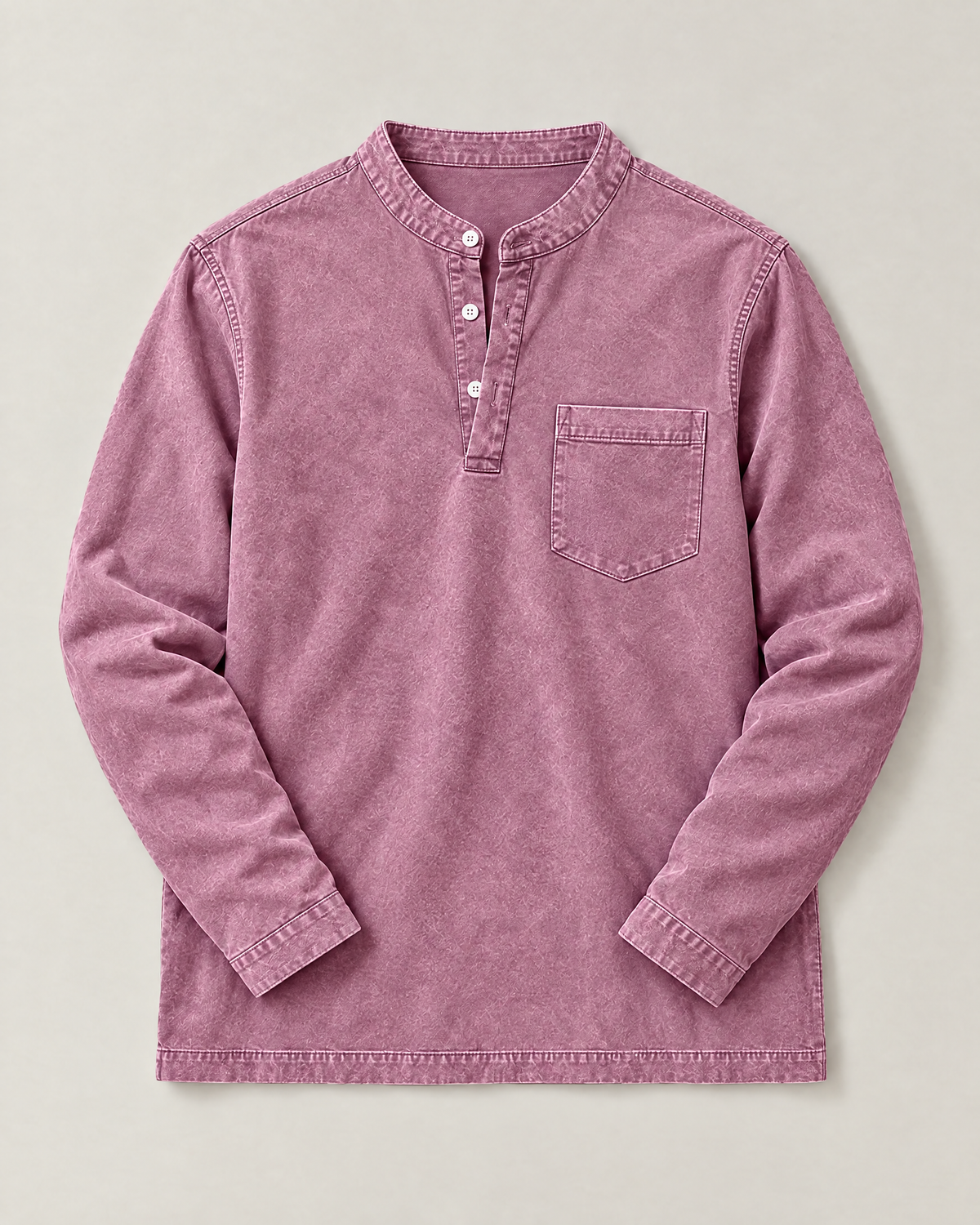 Saltwater henley póló – rózsaszín, kiterítve