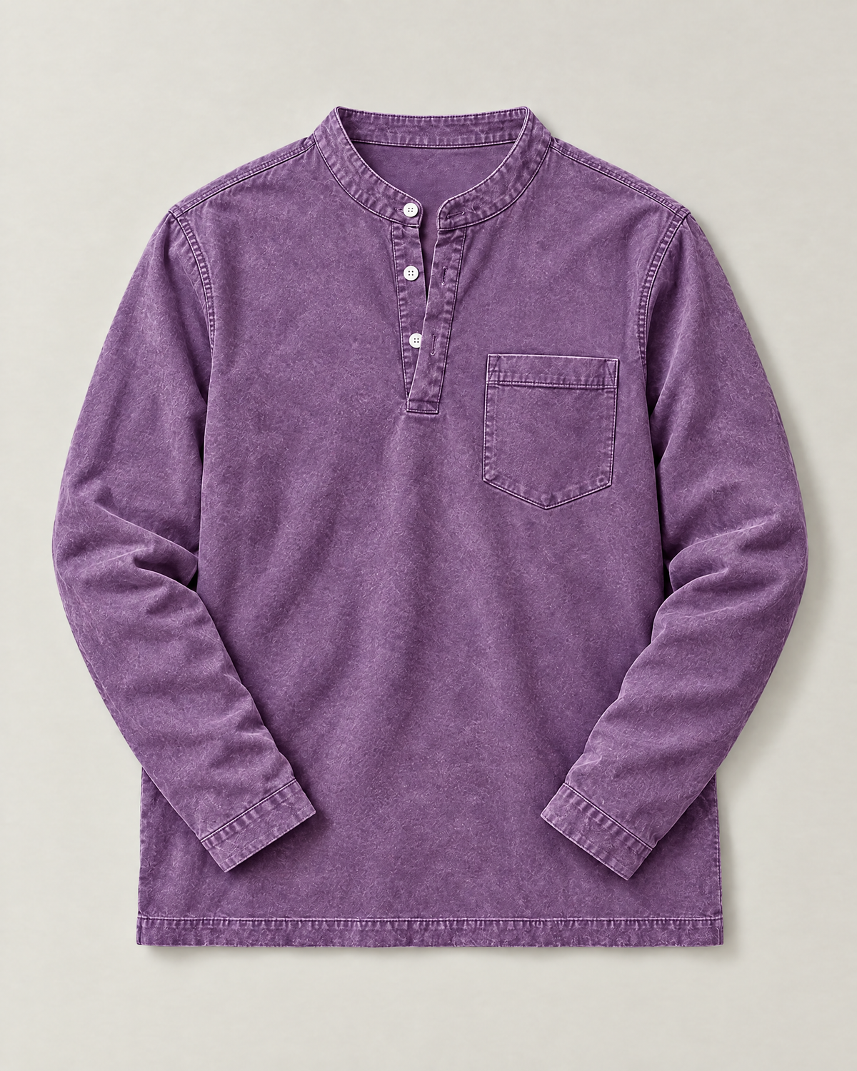 Saltwater henley póló – lila, kiterítve