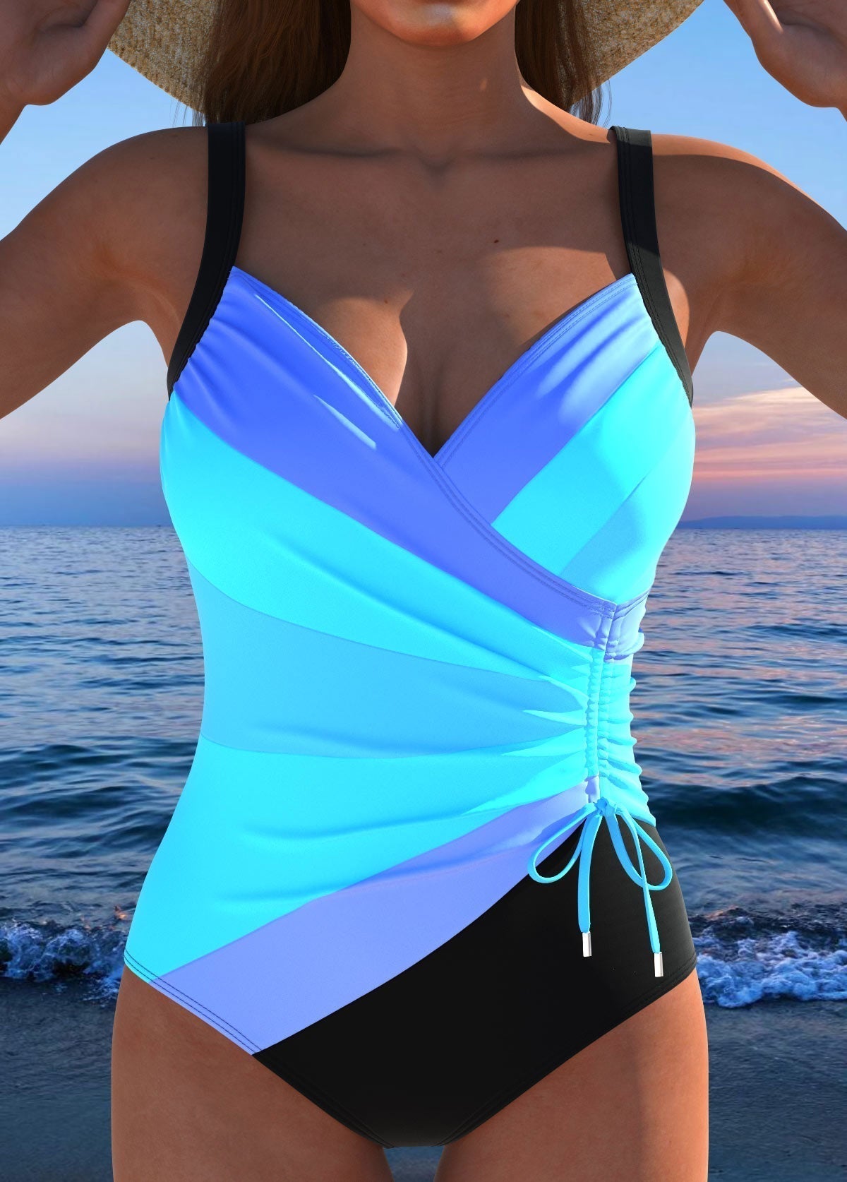 Luxury swimwear with a colorful pattern