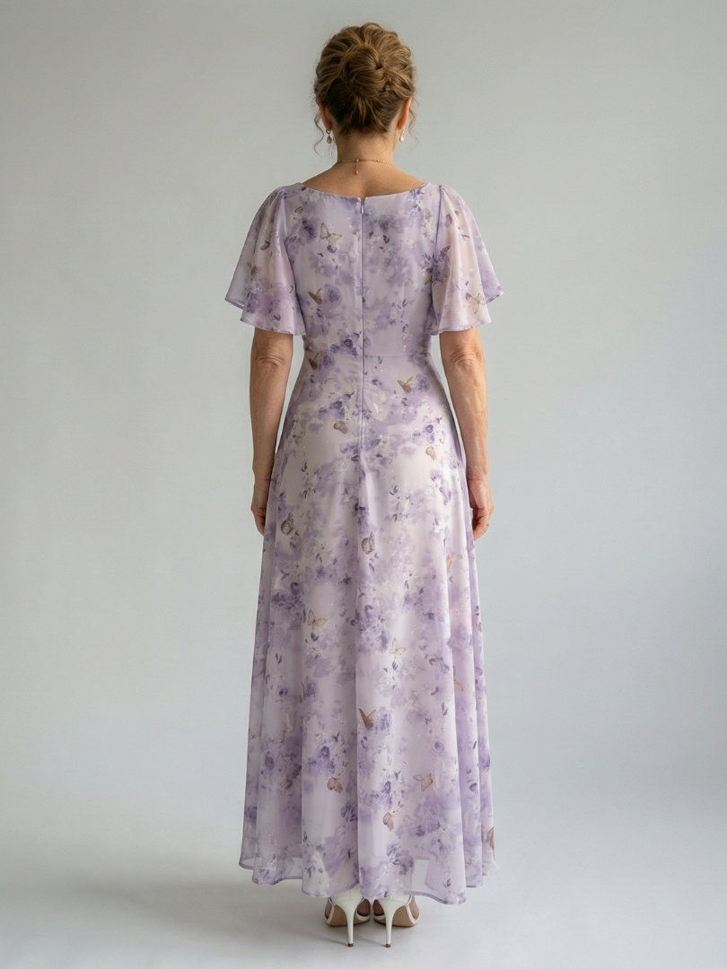 Patrycja | Midi Dress with Wavy Sleeves