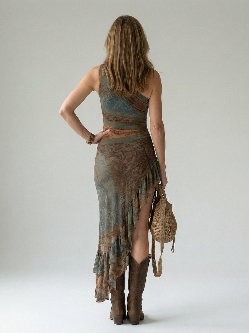Dorota | Midi Draped Dress