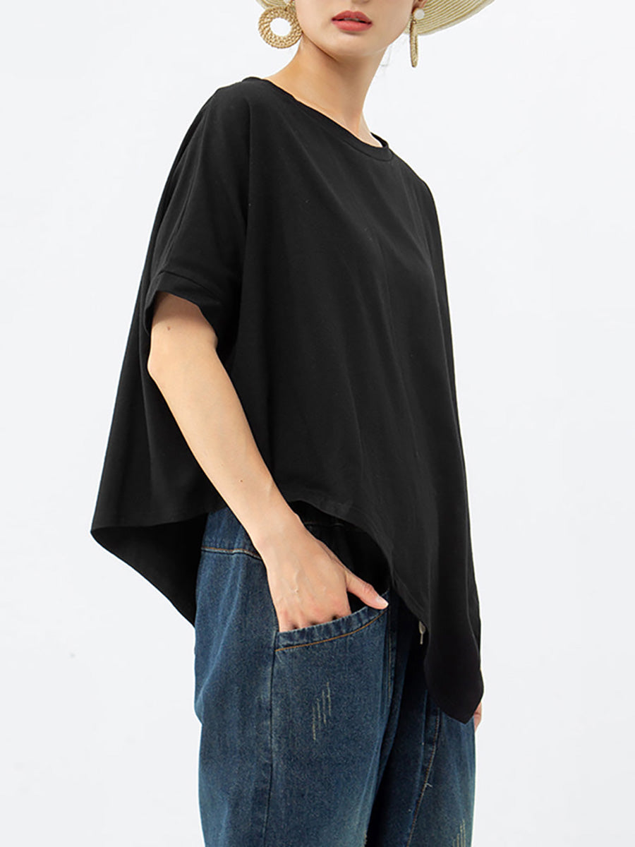 Női Aszimmetrikus Szabású 100% Pamut Póló | Plus Size