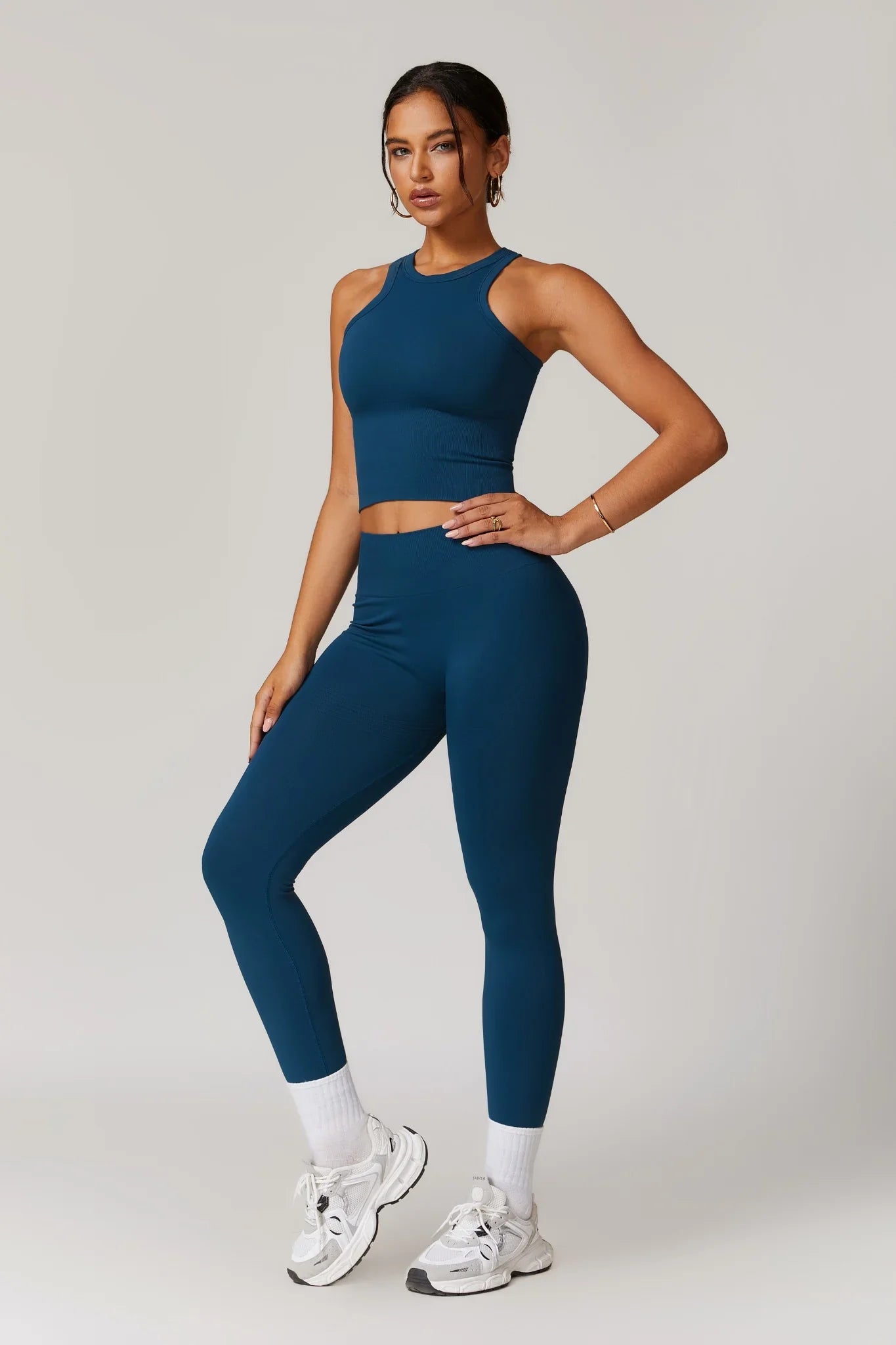 Chloe – Magas Derekú Leggings (Királykék)