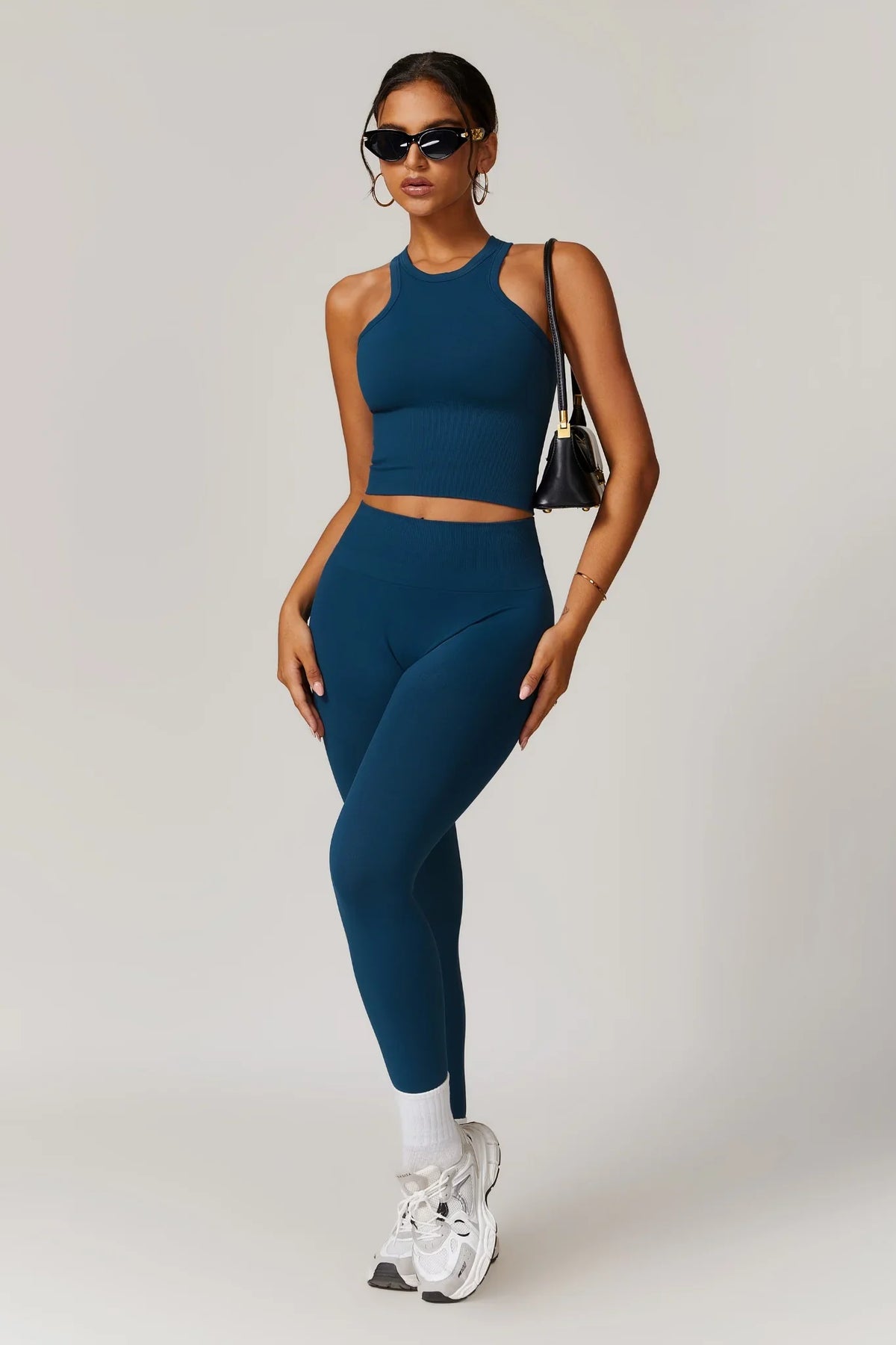 Chloe – Magas Derekú Leggings (Királykék)