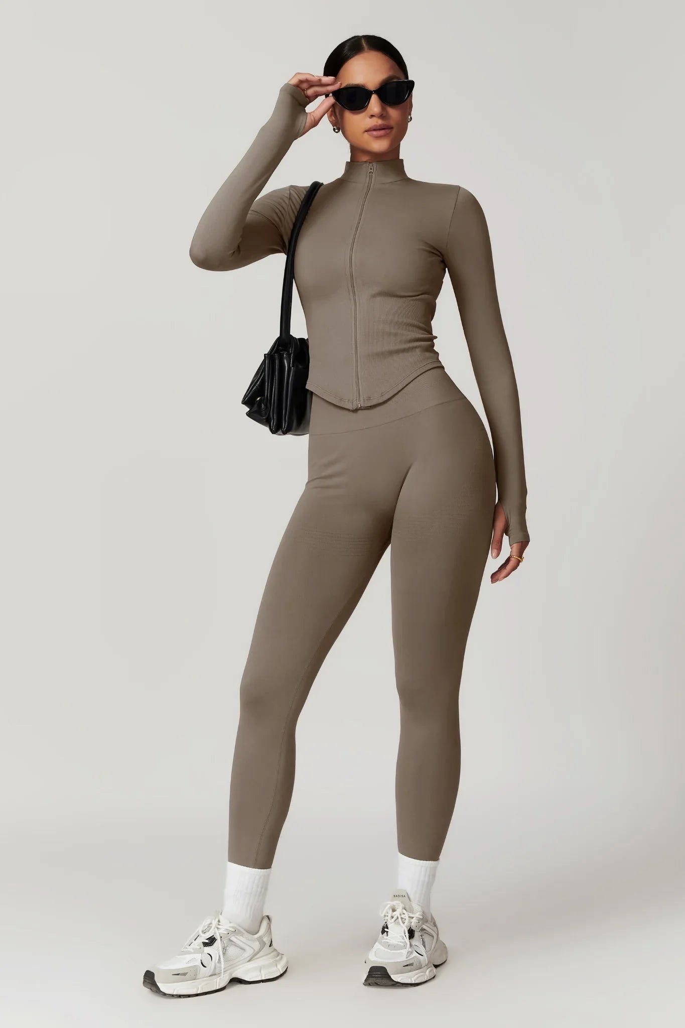Chloe – Magas Derekú Leggings (Homok)