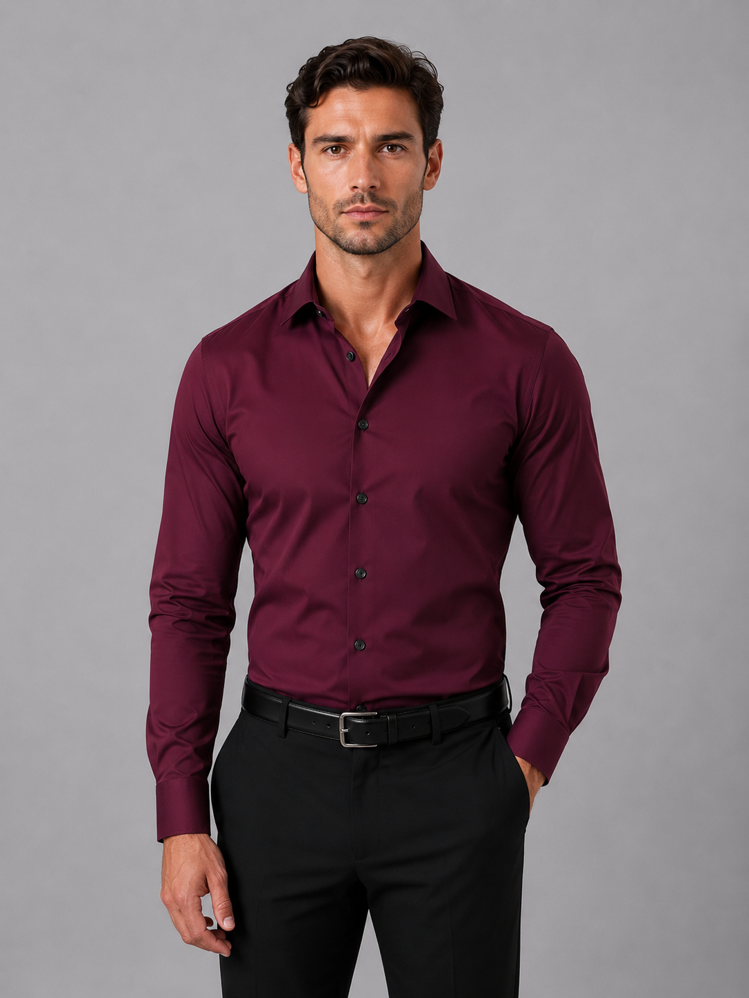 Férfi Szűk Szabású Alkalmi Ing – Hosszú Ujjú Elegáns Ing