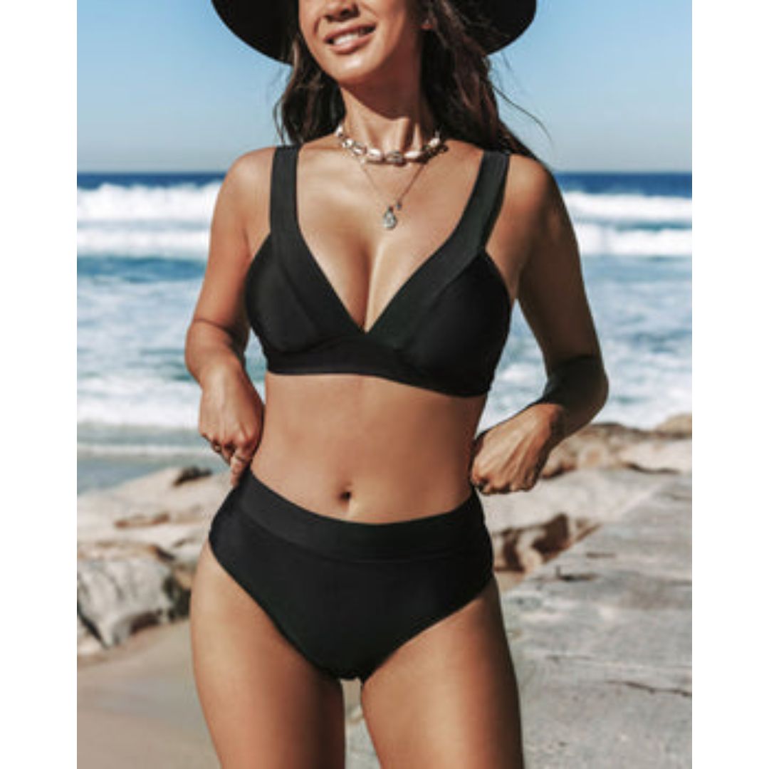 Hilde – Solid High Neck Swimsuit
