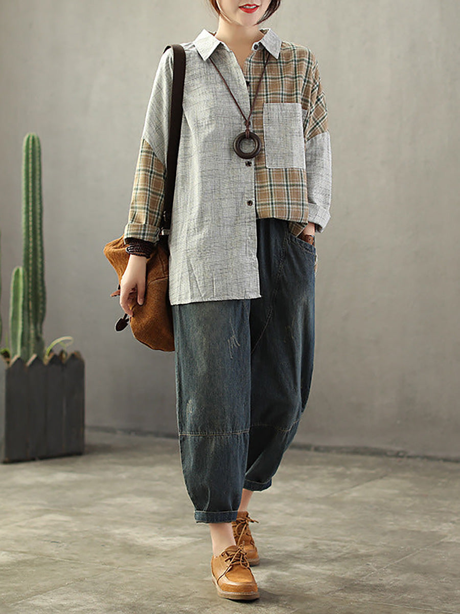 Vintage Laza Szabású Foszlatott Farmernadrág Gumis Derékkal | Plus Size