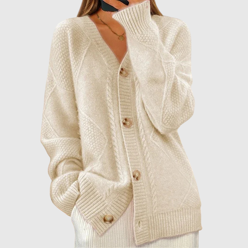 Eloise - Comfortable cardigan with knitted pattern